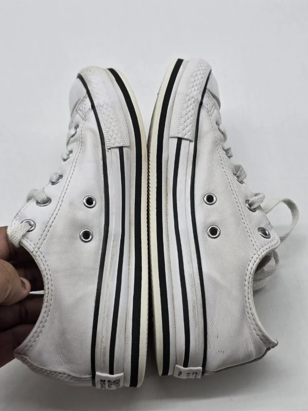 Converse All Star Shoes Kids Size 3 Platform Low Top Sneakers 669709C Damage